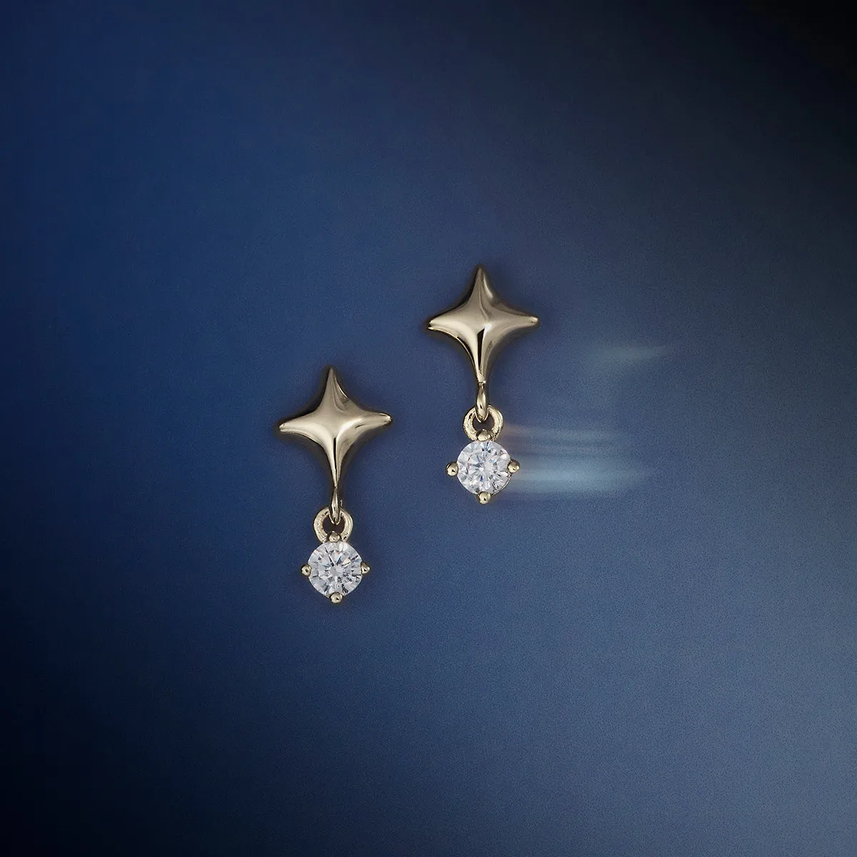 Astrid & Miyu Cosmic Star Charm Studs boucles d’oreilles argent cristal