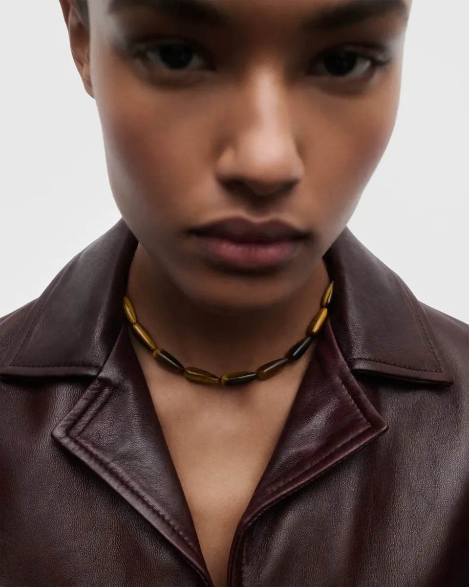 PDPAOLA Grid 2 collier œil de tigre