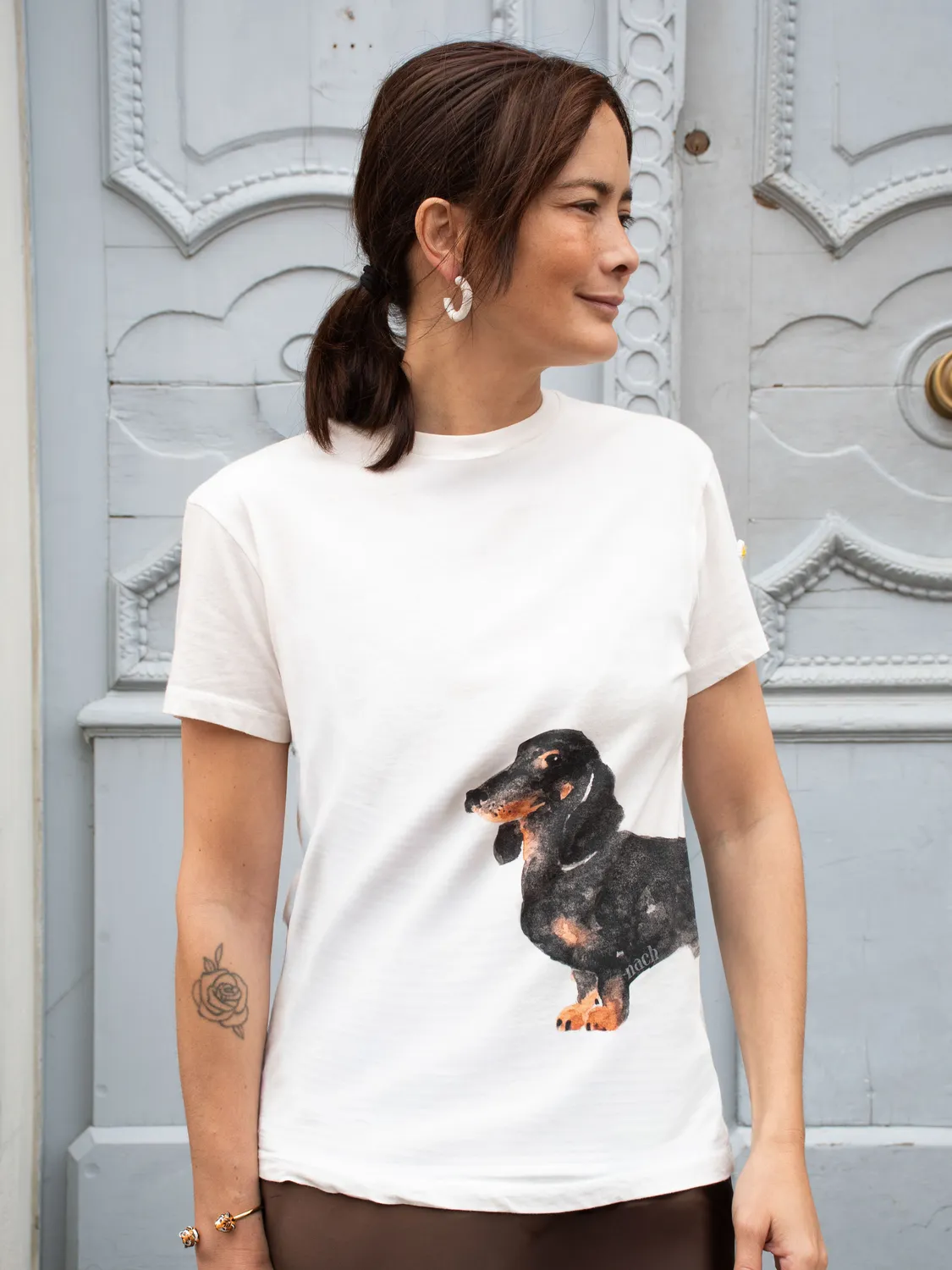 Nach Bijoux Olga Le Teckel t-shirt blanc S-XL