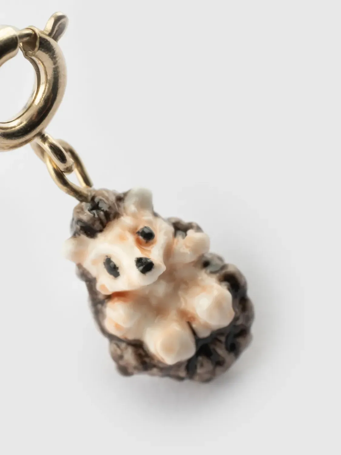 Nach Mix and Match Charm's Hérisson breloque porcelaine dorée