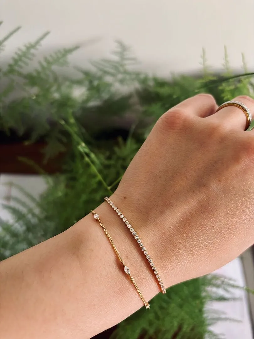 Astrid & Miyu Tennis Chain bracelet doré rivière