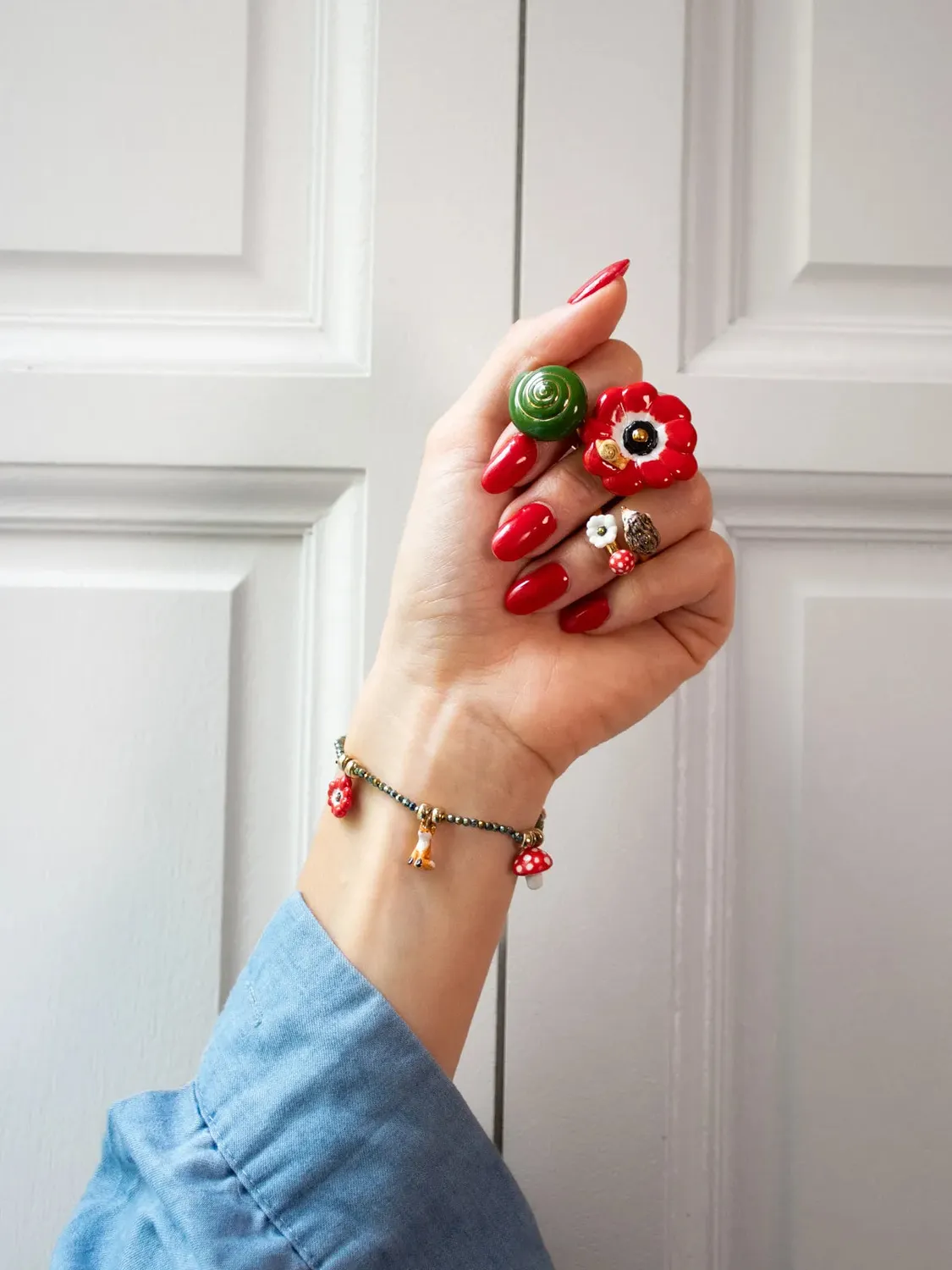 Nach Bijoux hérisson champignon bague ajustable