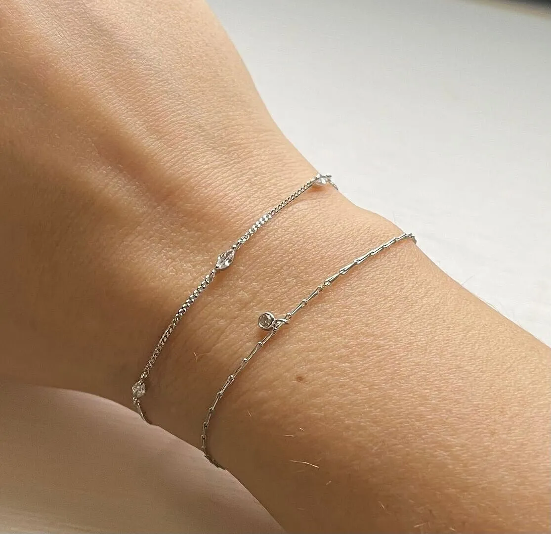 Astrid & Miyu Navette Crystal bracelet argent cristal