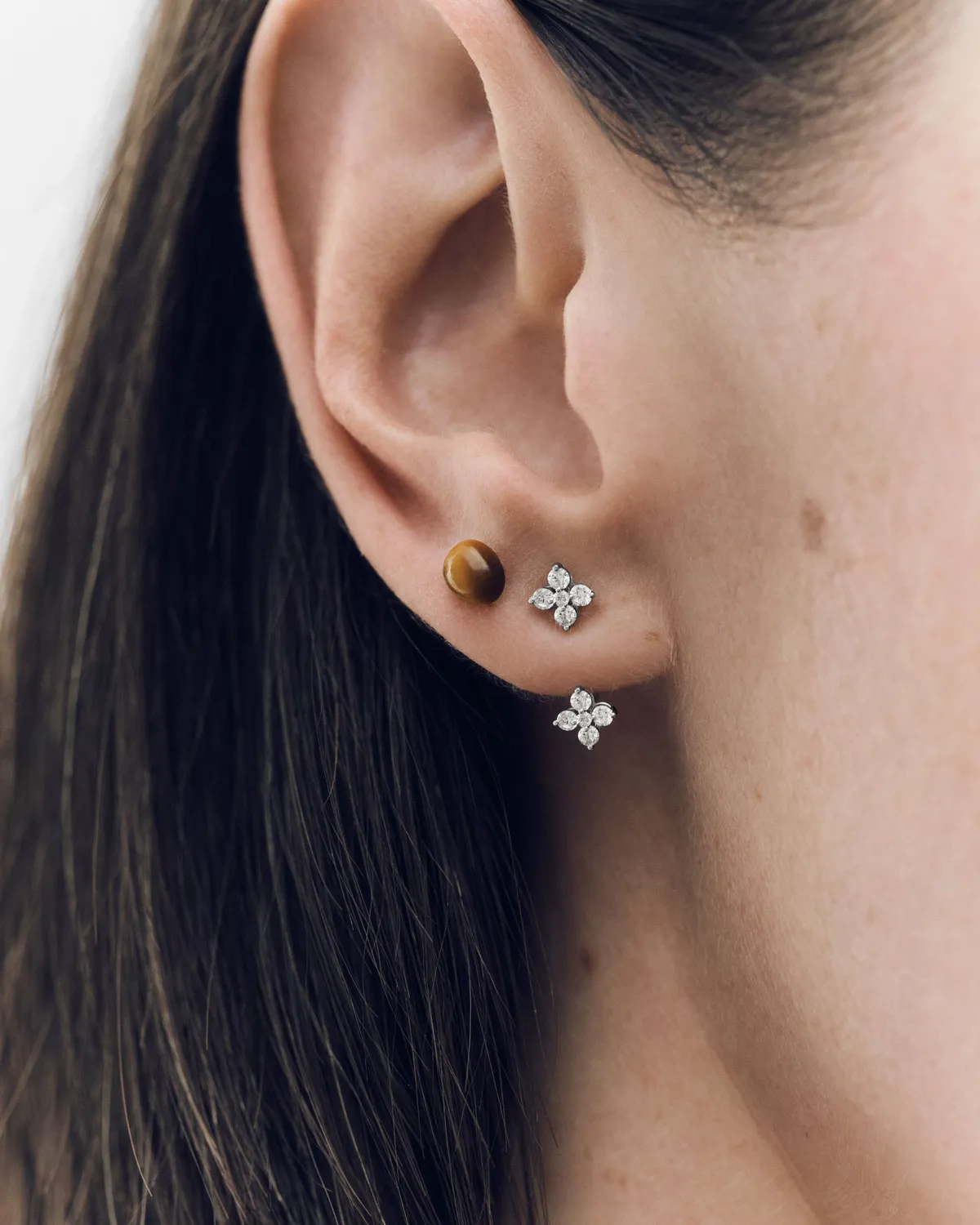 PDPAOLA Maggie boucles or blanc diamants