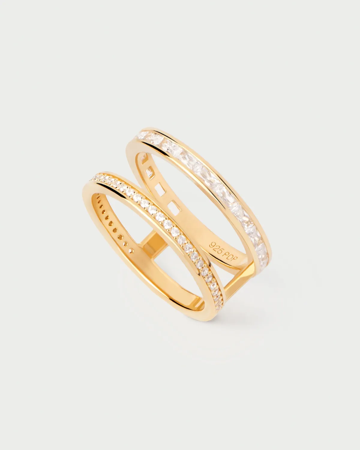PDPAOLA Bianca bague plaqué or zircone blanche