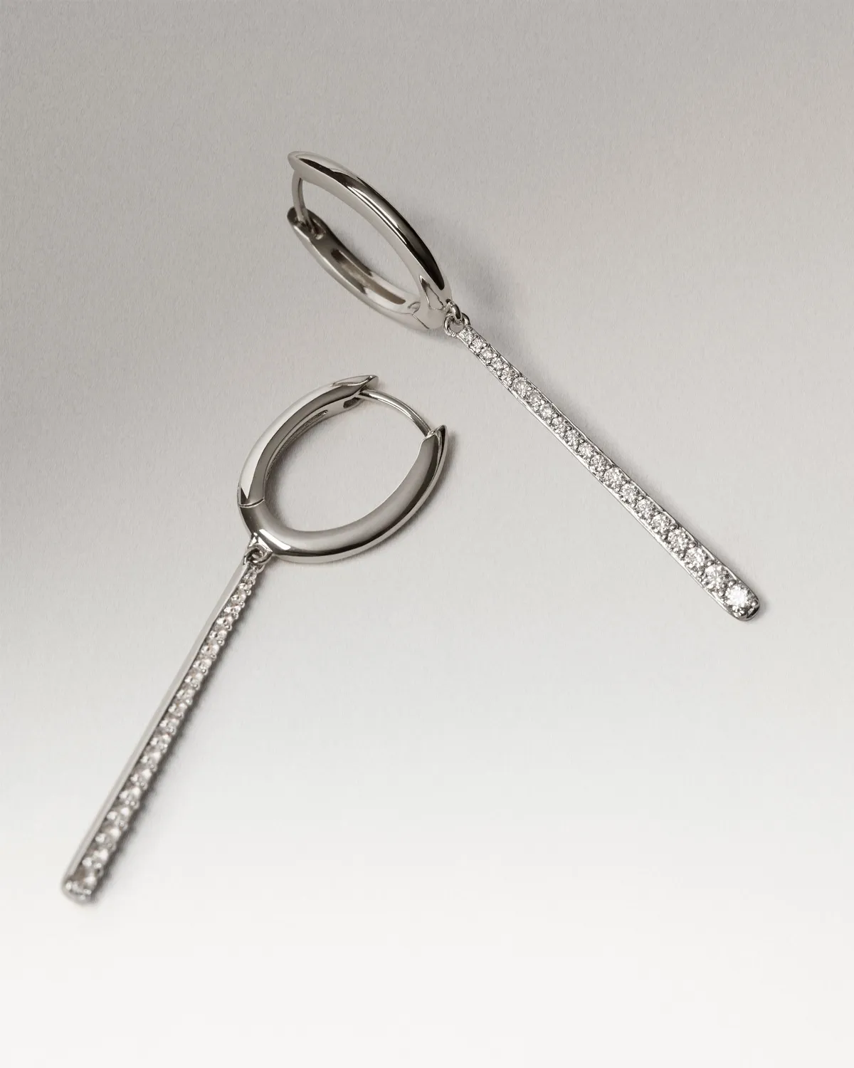 PDPAOLA Olga boucles d’oreilles argent zircone blanche 50 mm