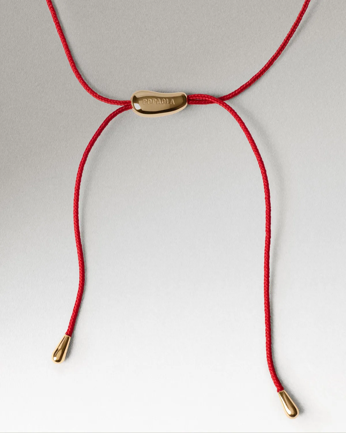 PDPAOLA Rodeo collier cordon rouge doré