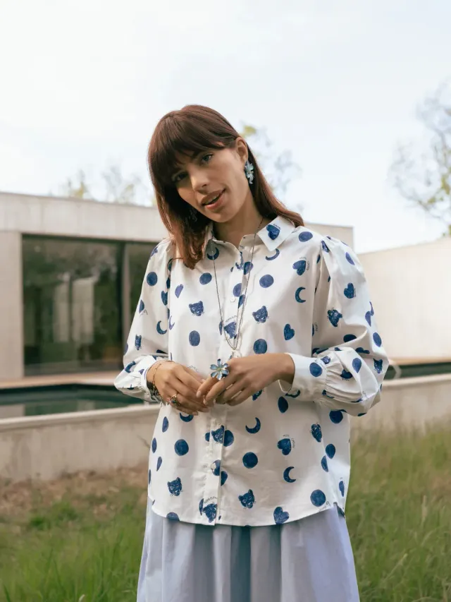 Nach Bijoux Cosmic chemise à pois coton ample