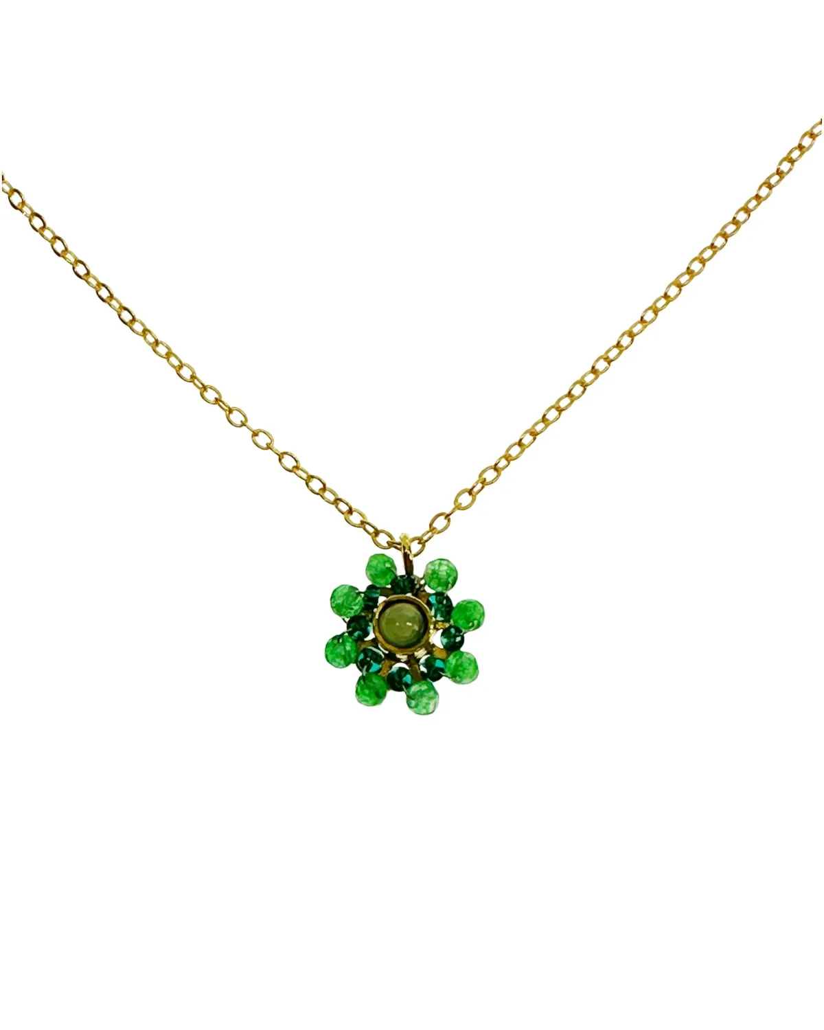 Le Fourbi de Capucine LF41C collier calcédoine onyx vert