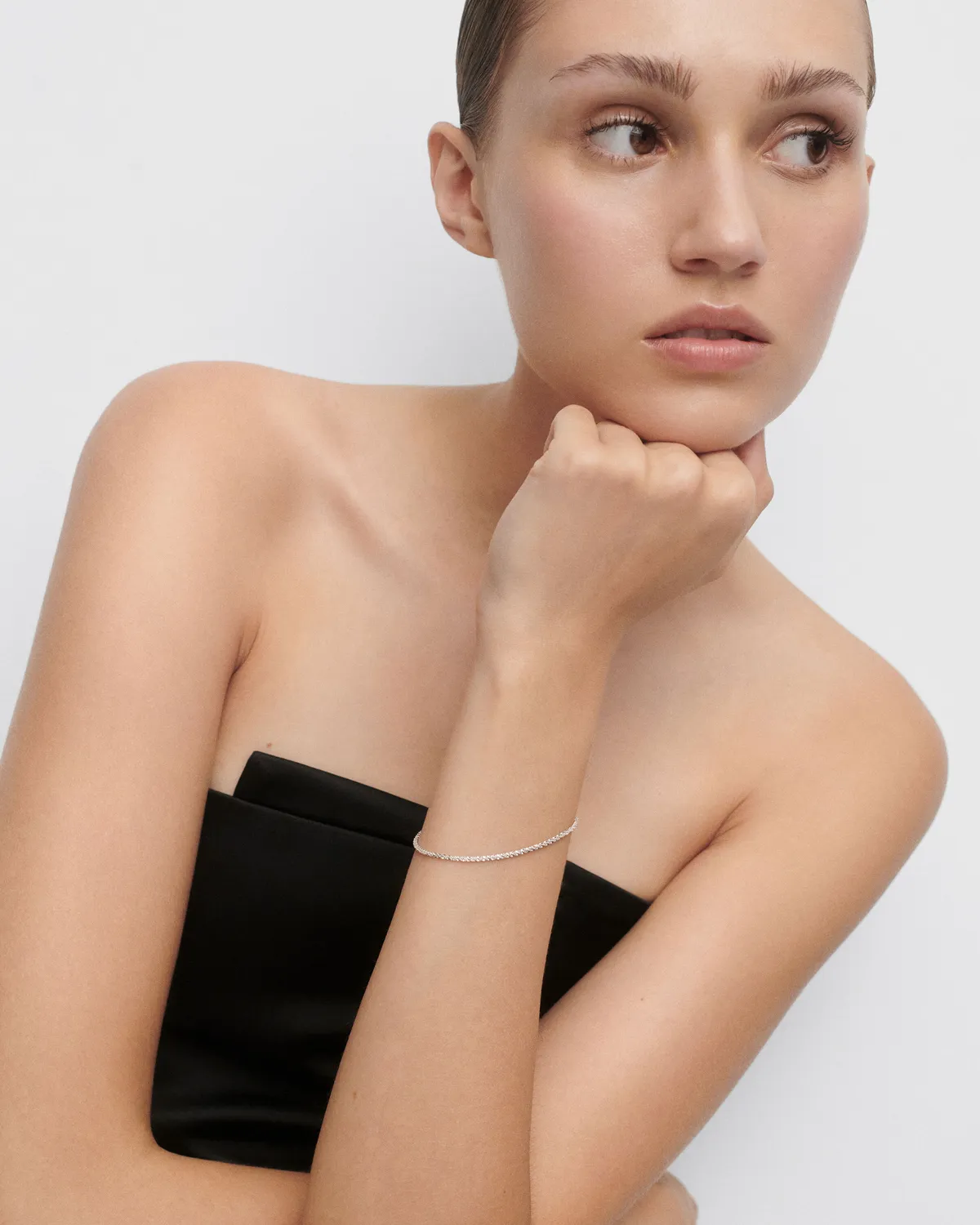 PDPAOLA Sparkle bracelet chaîne argent 15-18 cm