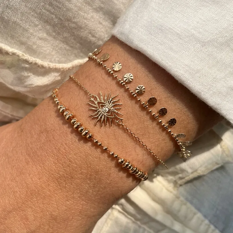 Nao de Paris Regard Solaire bracelet plaqué or œil