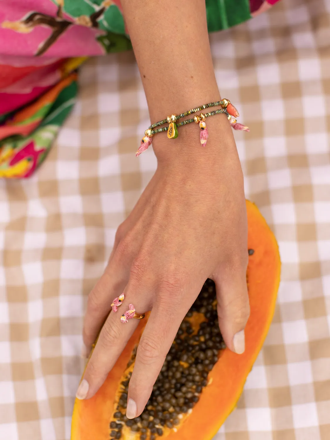 Nach Bijoux Cacatoès bracelet perles hématite doré