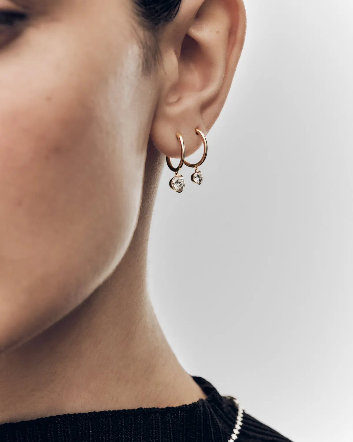 PDPAOLA Grace Mini créoles or diamants 0,5ct