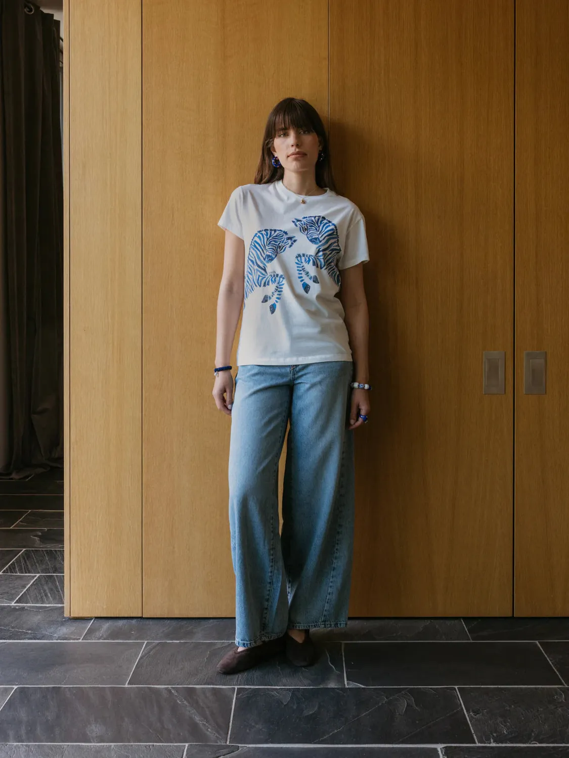 Nach Olga Zèbres Bleus t-shirt col rond imprimé