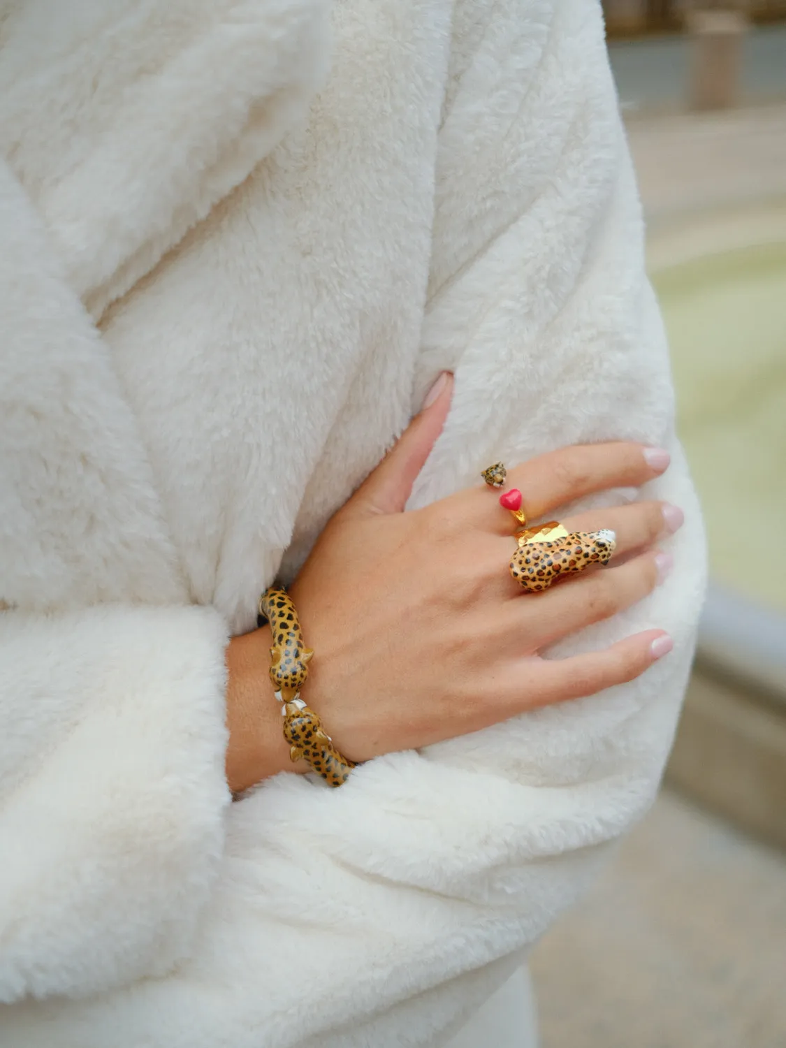 Nach Bijoux FaceToFace cœur et guépard Premier amour bague