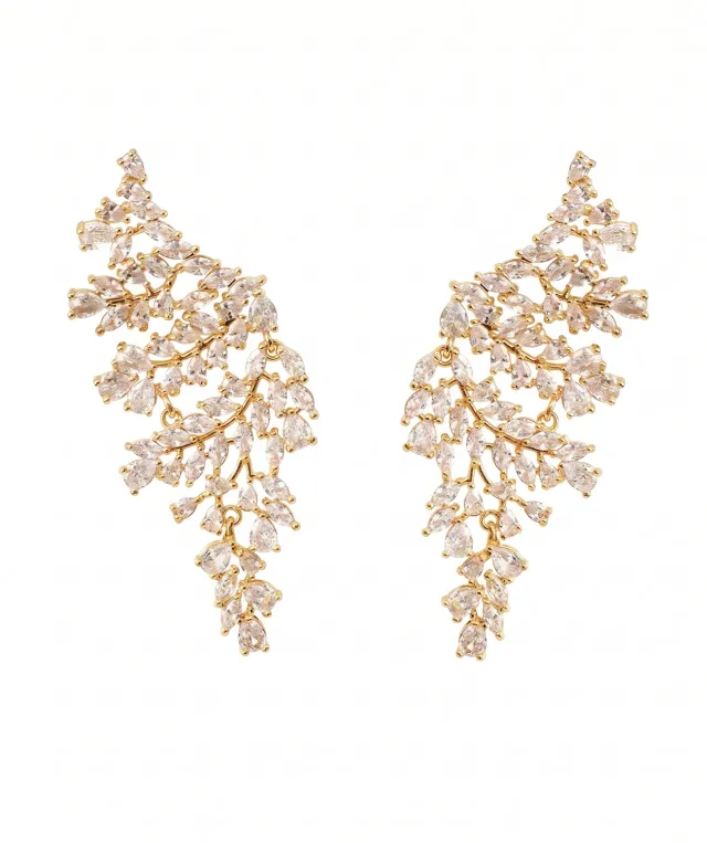 Nao de Paris Nuit Blanche boucles d'oreilles dorées mariage
