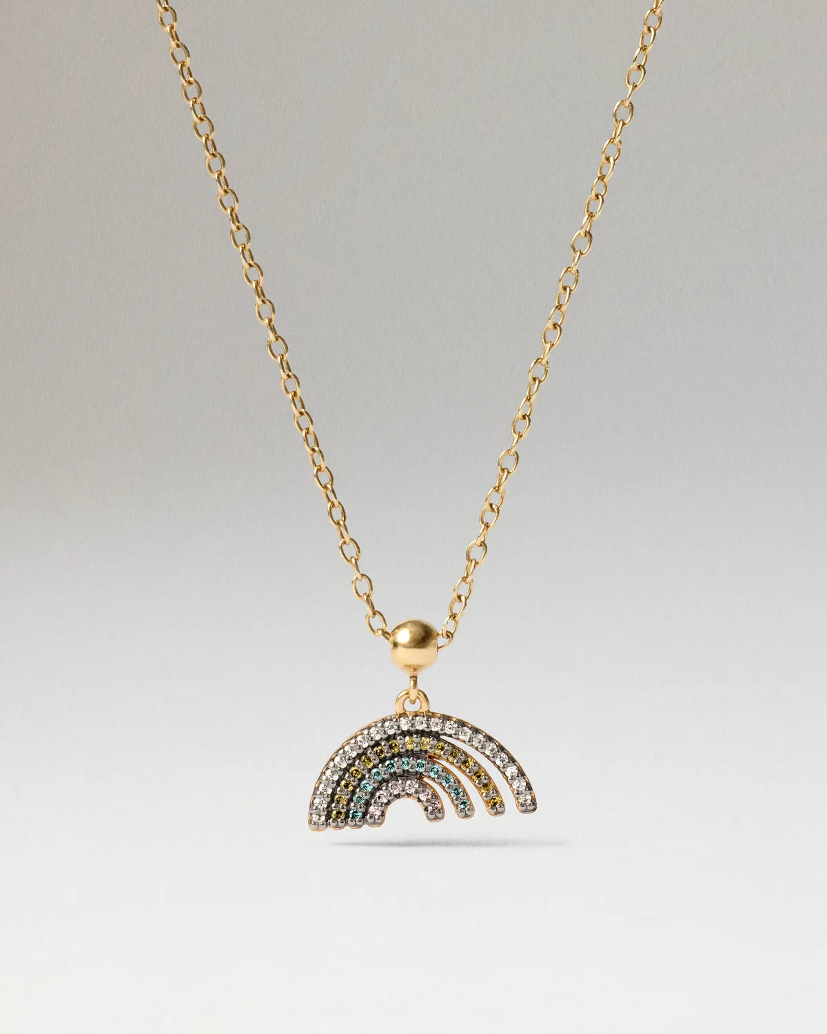 PDPAOLA Rainbow charm breloque dorée zircone blanche