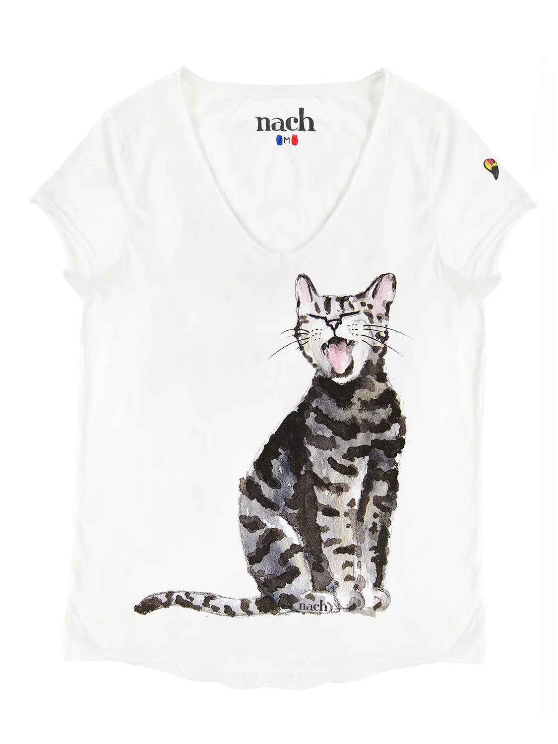 Nach Bijoux Victor chat t-shirt blanc S à XL