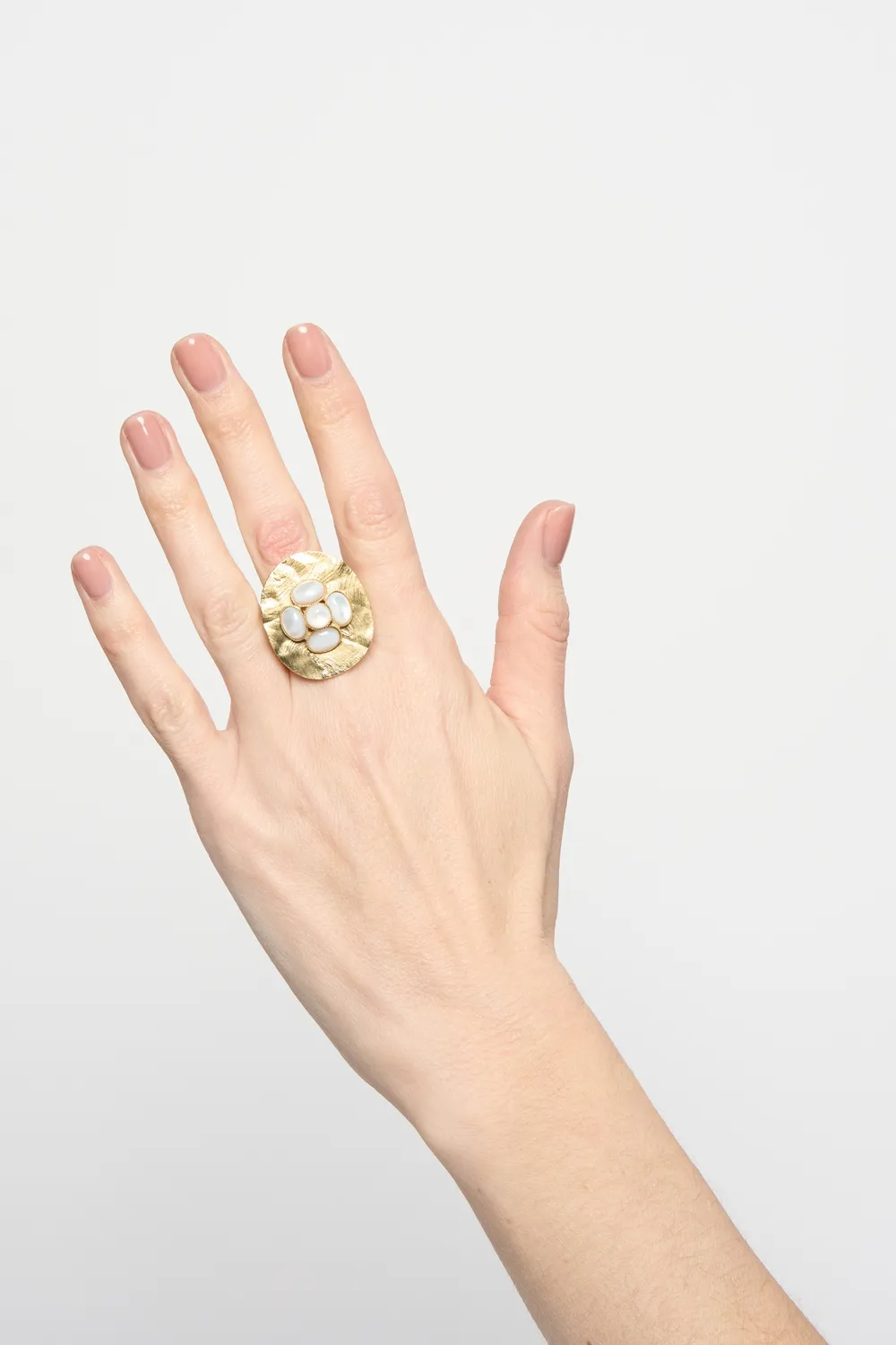 Philippe Ferrandis Camelia Byzance bague ajustable doré