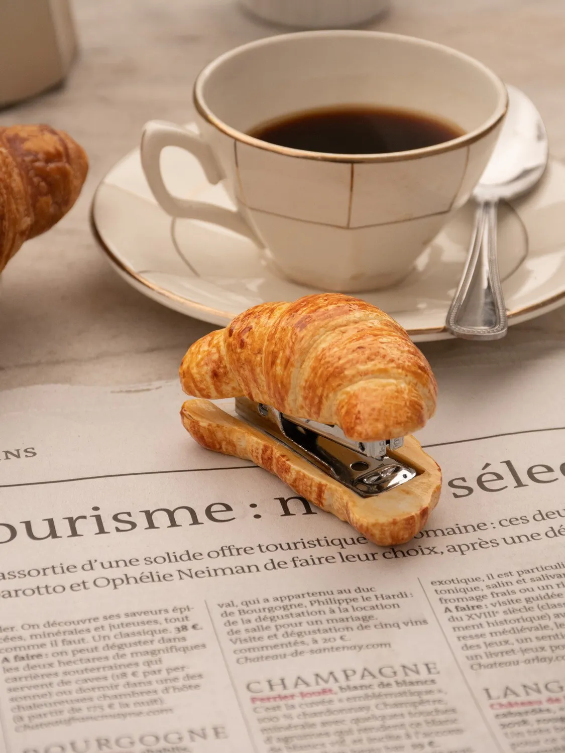 Nach Bijoux Croissant agrafeuse porcelaine acier