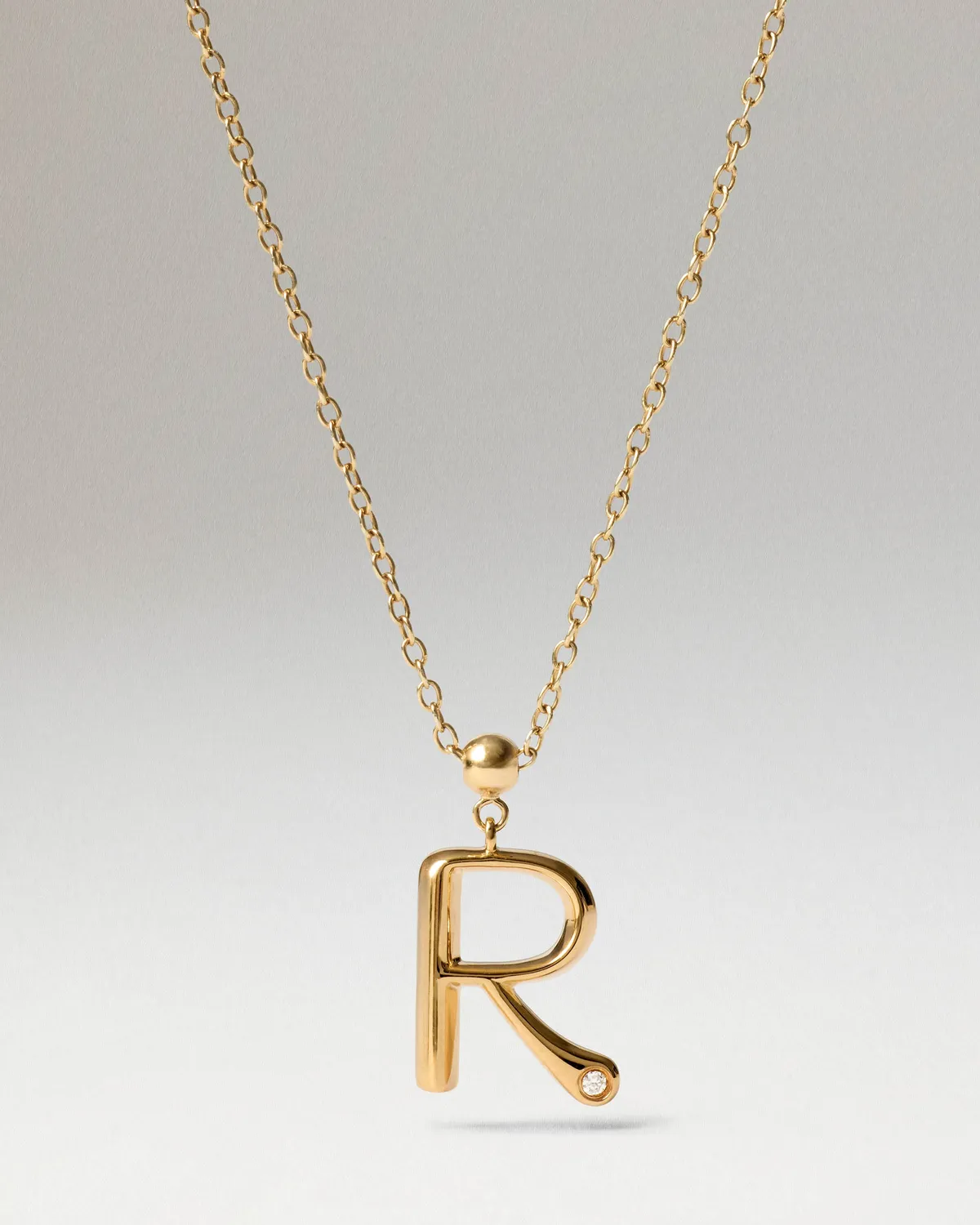 PDPAOLA Initial R charm lettre R doré