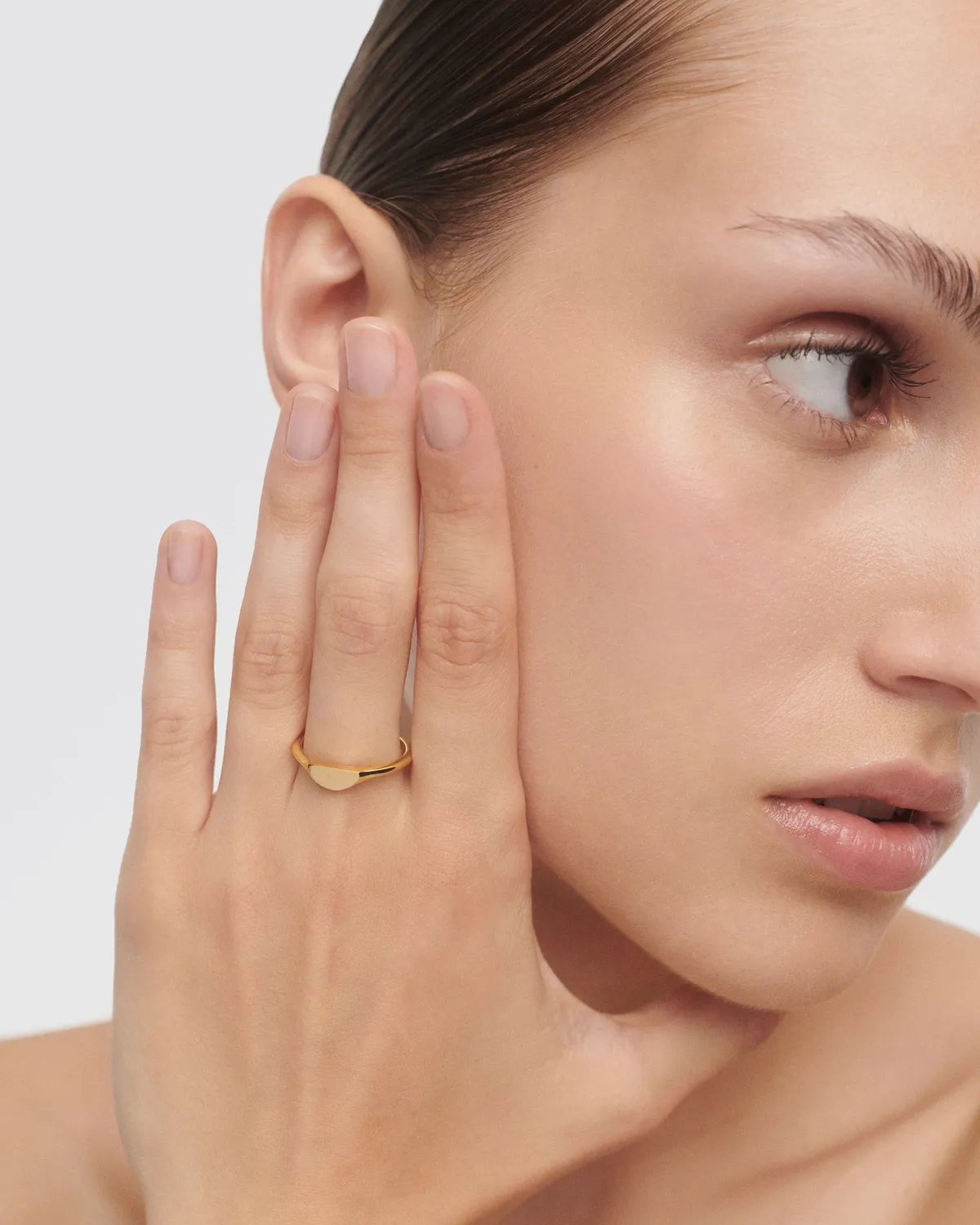 PDPAOLA Half Circle Mini bague chevalière or sans pierre
