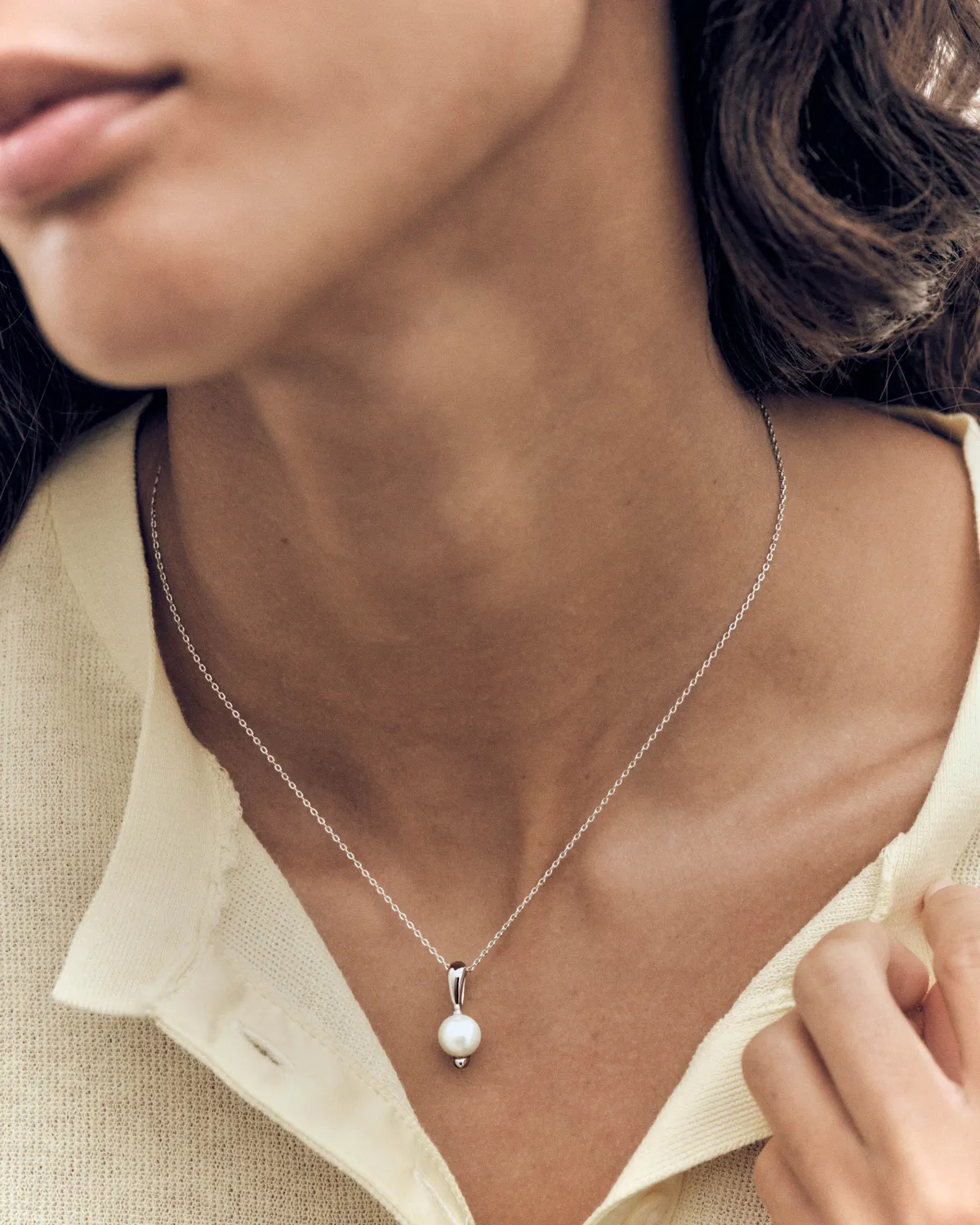 PDPAOLA La Perla pendentif argent perle d'eau douce