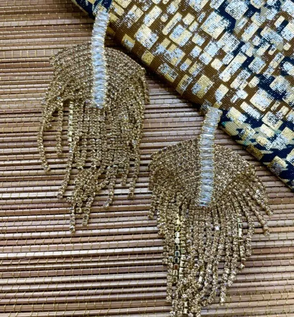 Nao de Paris Golden Palmyre boucles d’oreilles cascade miel