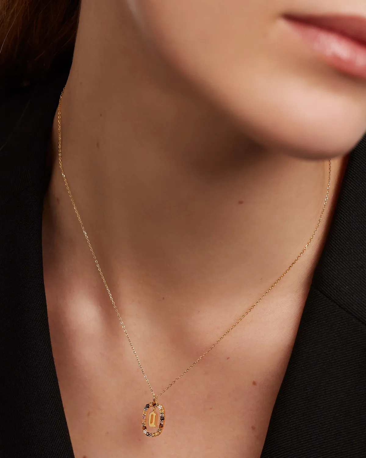 PDPAOLA Letters Letter Q collier lettre Q plaqué or zirconia