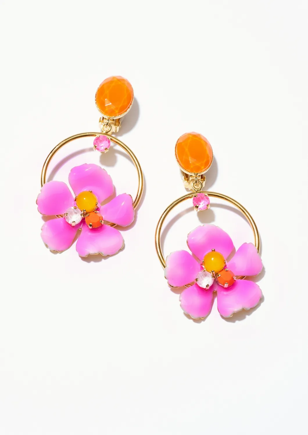 Philippe Ferrandis Ischia boucles d’oreilles clips émail blanc