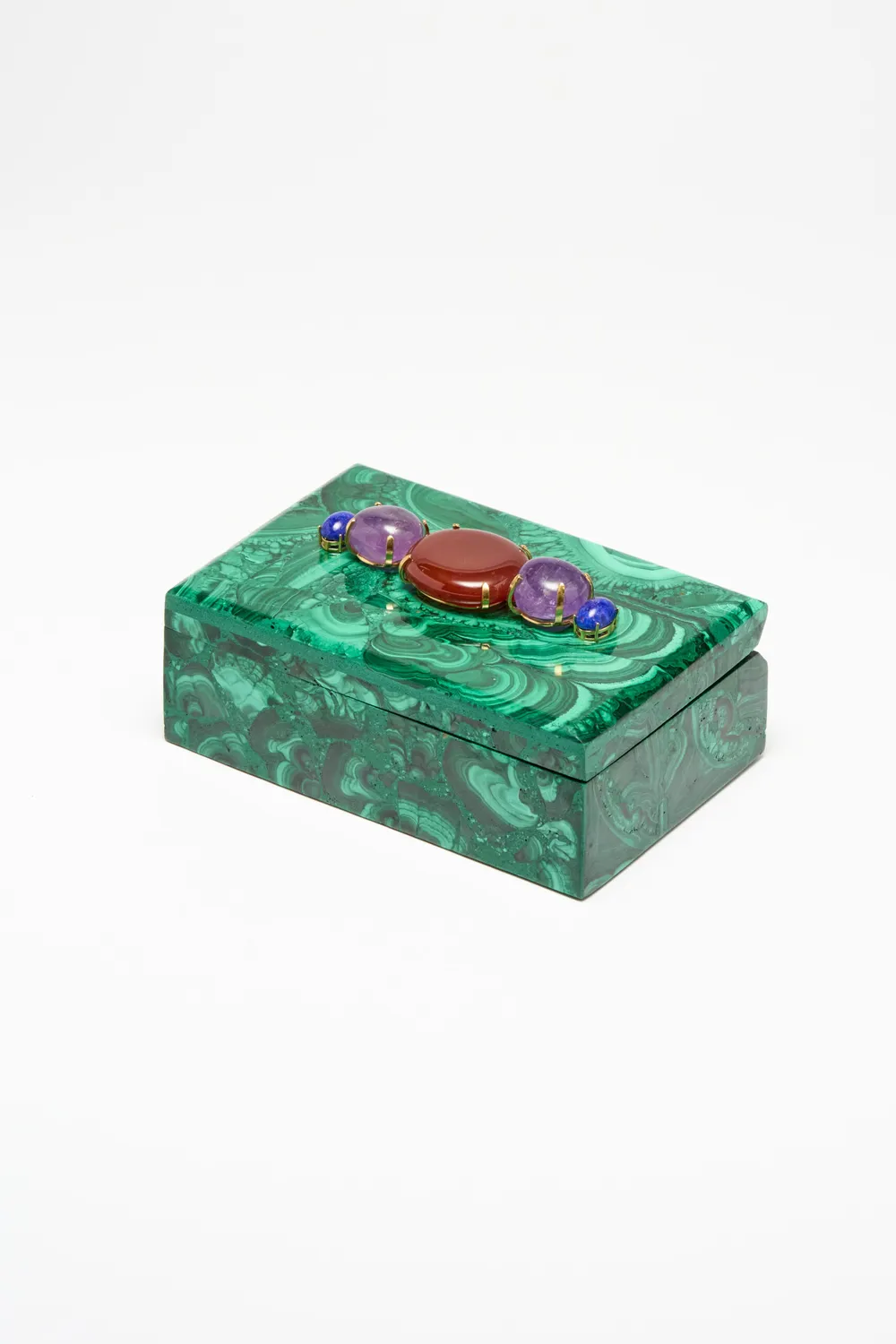 Philippe Ferrandis Malachite boîte décorative lapis 15 cm