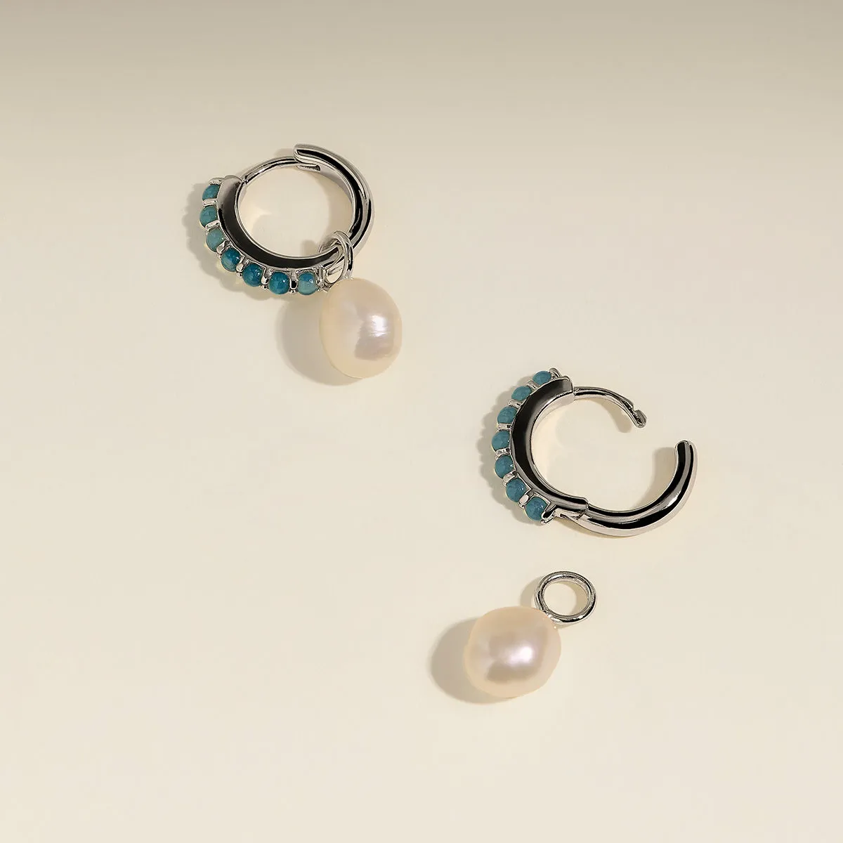 Astrid & Miyu Opal Pearl mini créoles perle opale argent