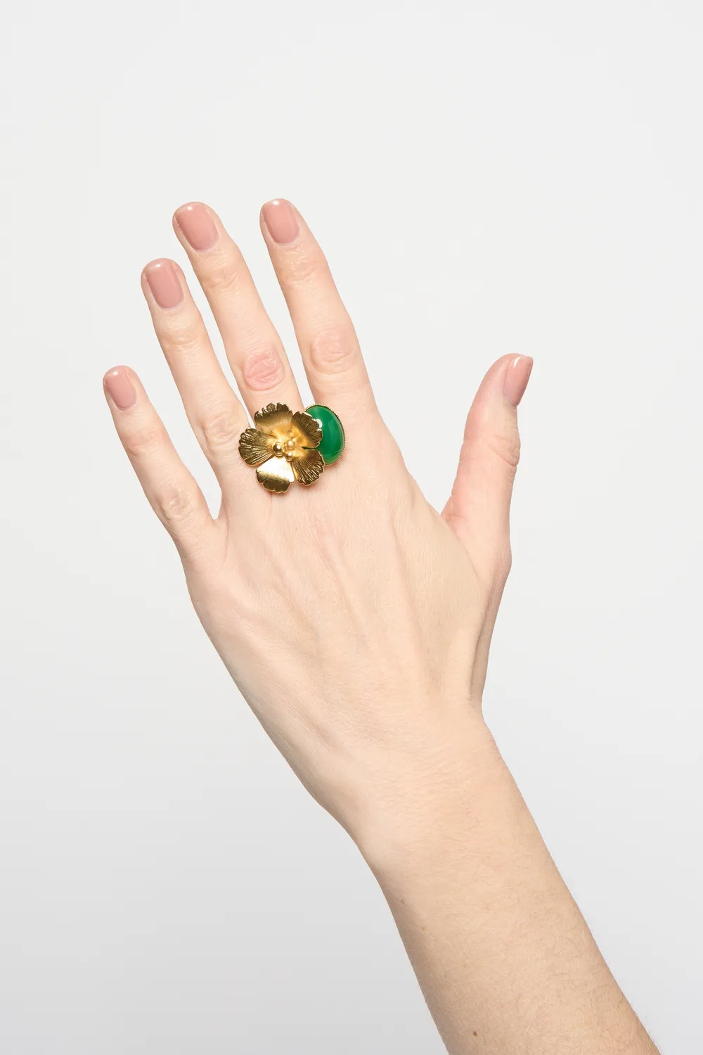 Philippe Ferrandis Magnolia bague ajustable noir vert