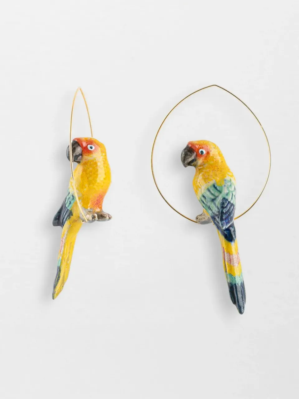 Nach Bijoux conure soleil grandes créoles boucles d'oreilles jaune