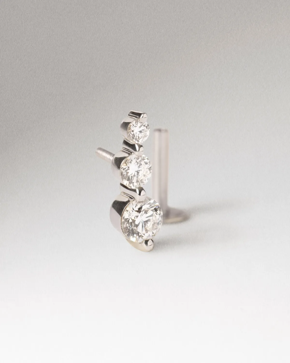 PDPAOLA Eve piercing oreille diamants or blanc