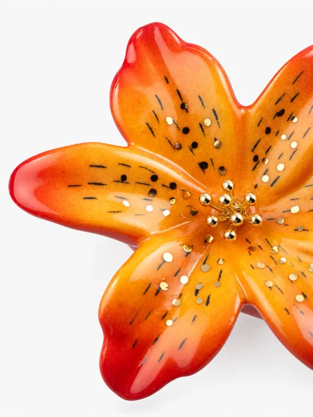 Nach Bijoux Lys Tigrée bague porcelaine fleur tropicale