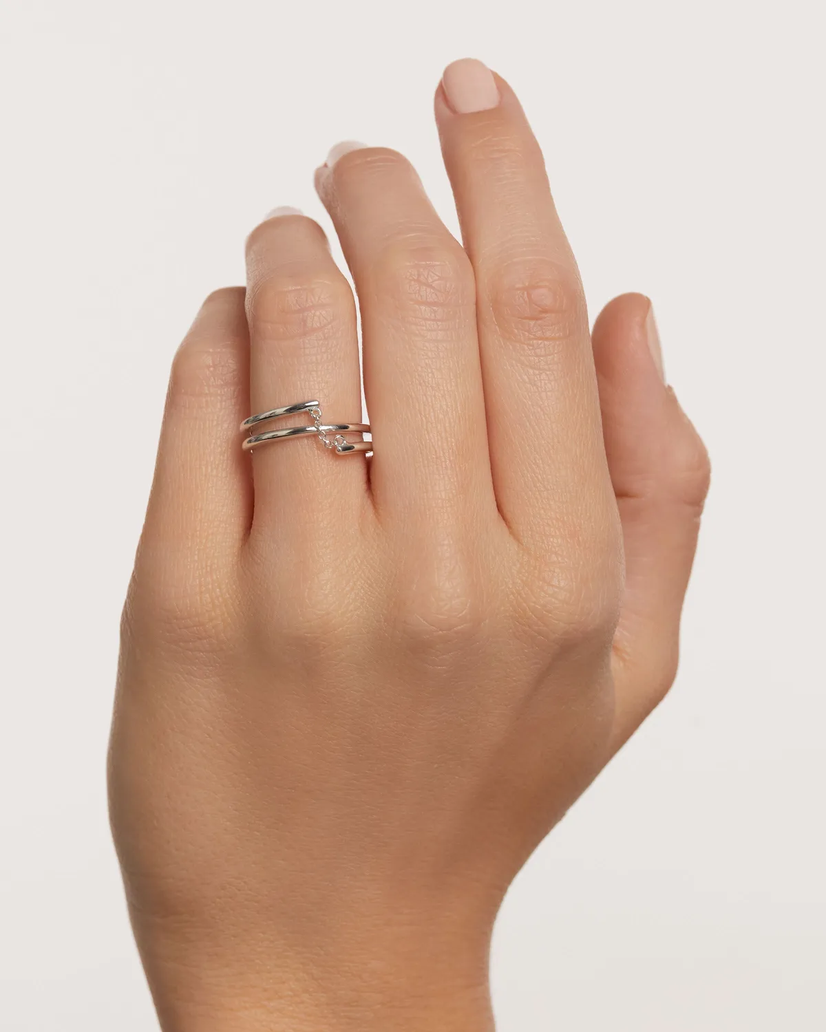 PDPAOLA Essentials Giro bague argent zirconia taille 8-18