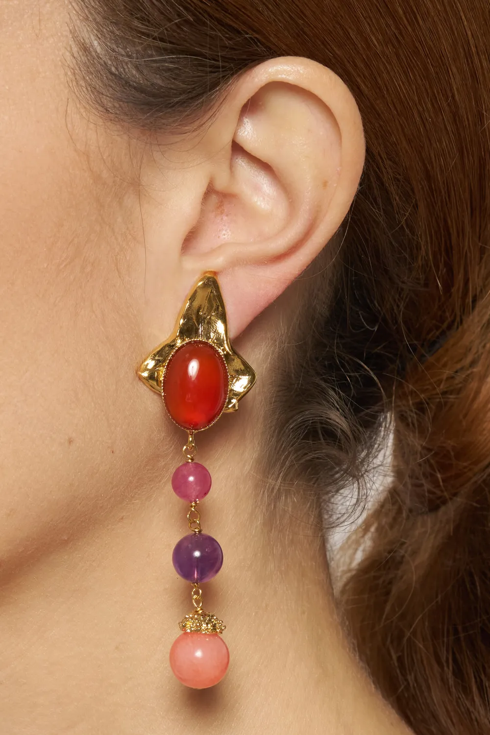 Philippe Ferrandis Eclosion boucles d’oreilles clips cristal