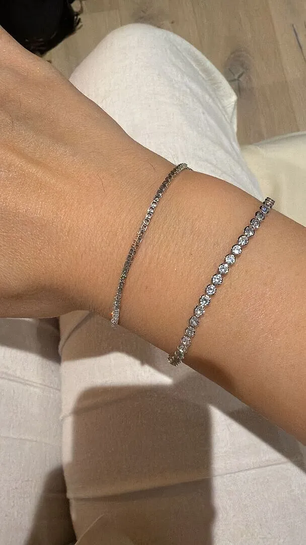 Astrid & Miyu Gleam Bold tennis bracelet argent large