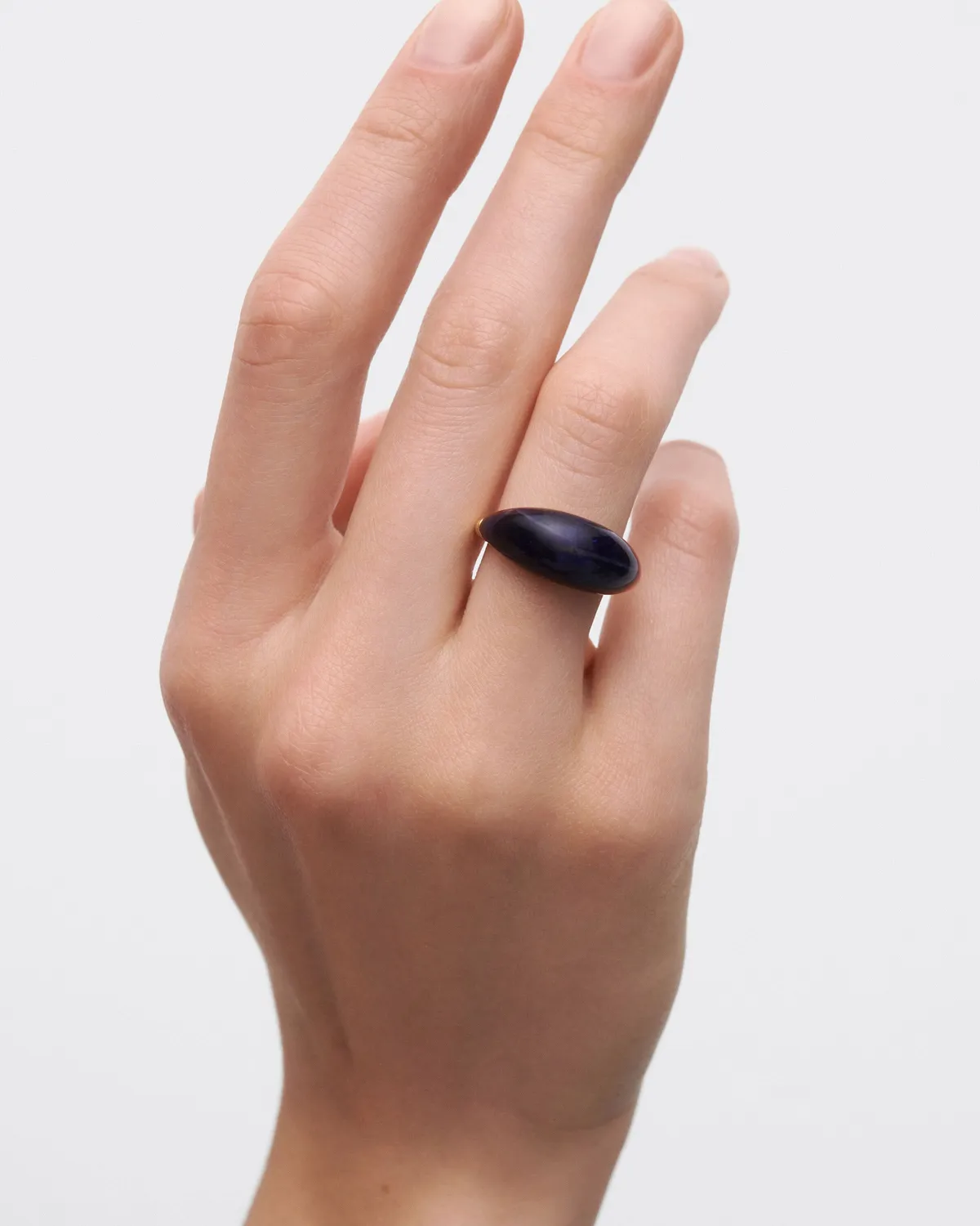 PDPAOLA Cosmos bague sceau sodalite bleue argent doré