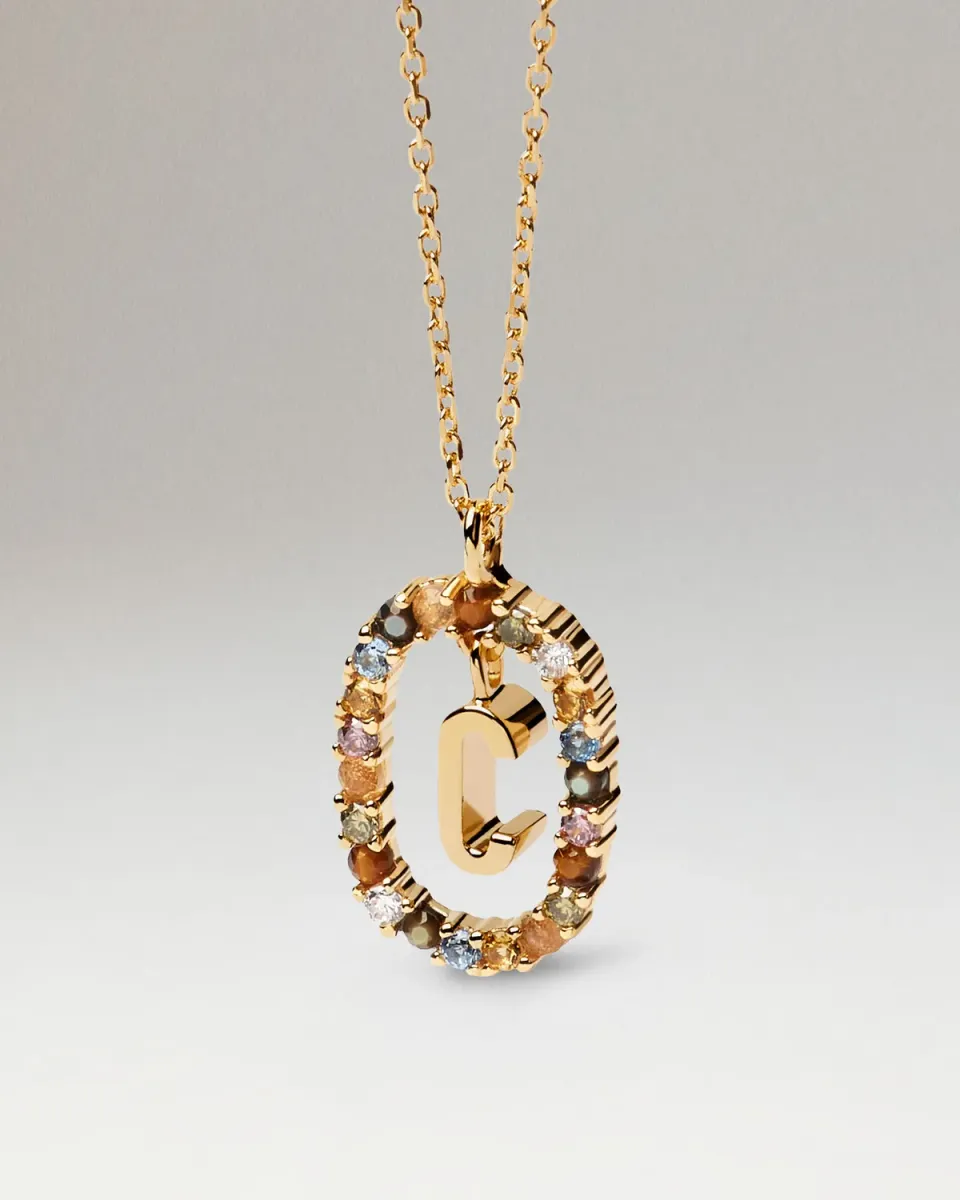 PDPAOLA Lettre C collier initiale bleue doré