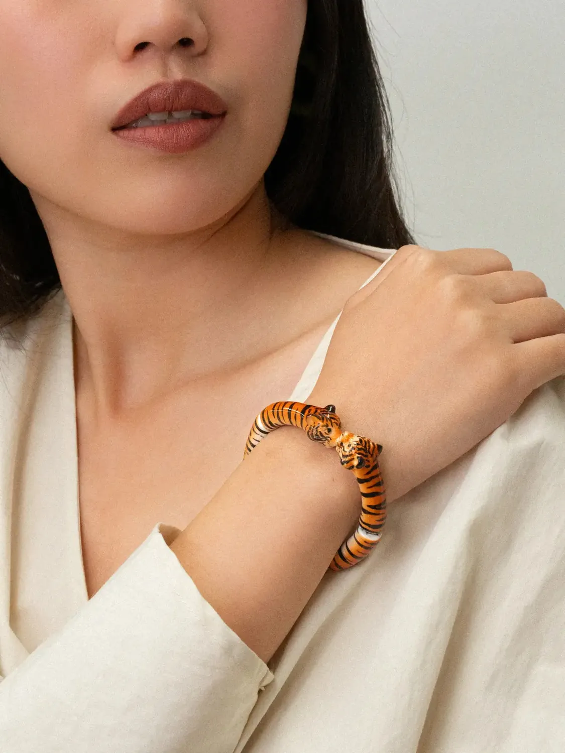 Nach Bijoux bisou tigre bracelet élastique porcelaine