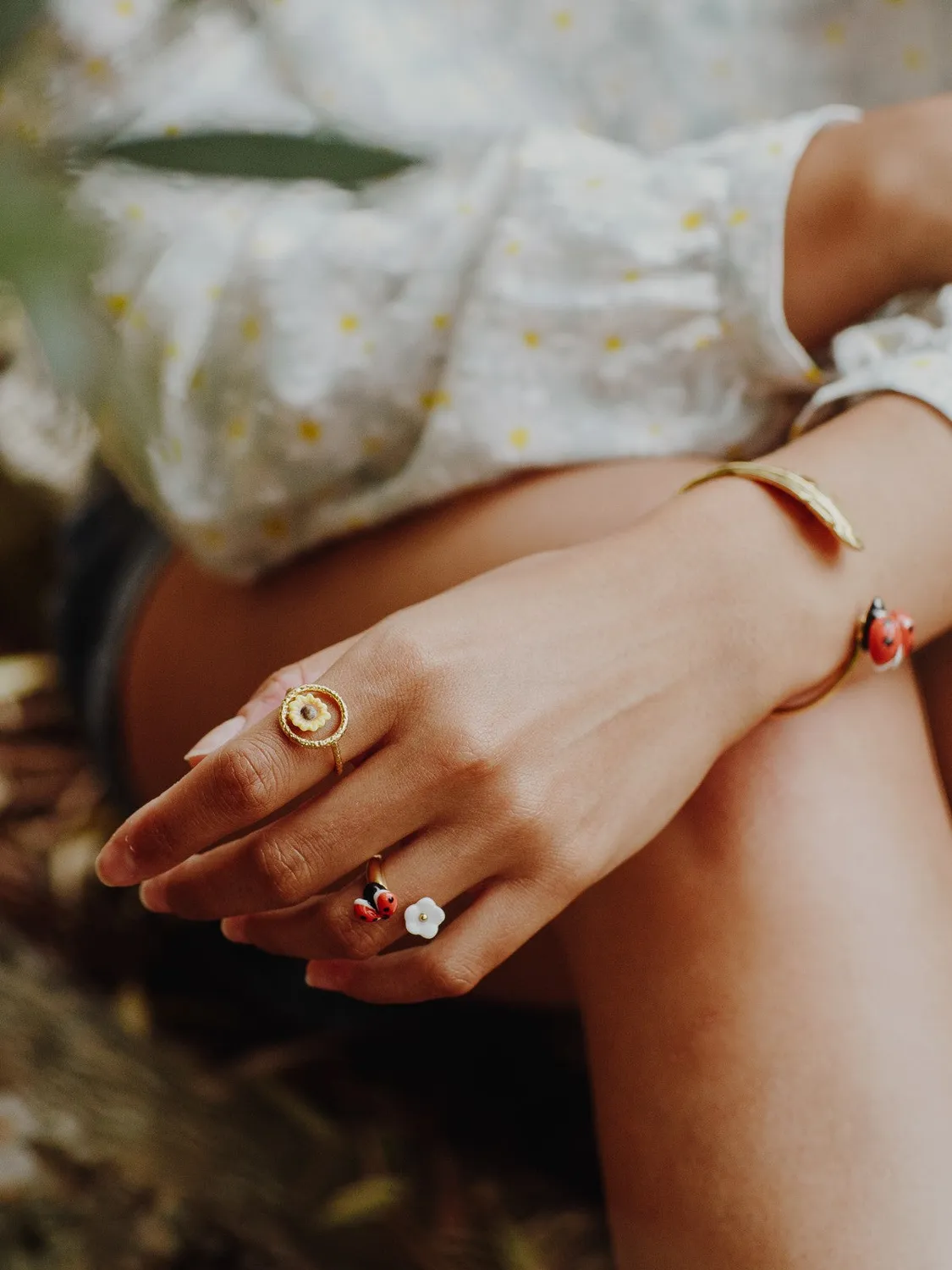Nach Bijoux FaceToFace coccinelle bague ajustable dorée