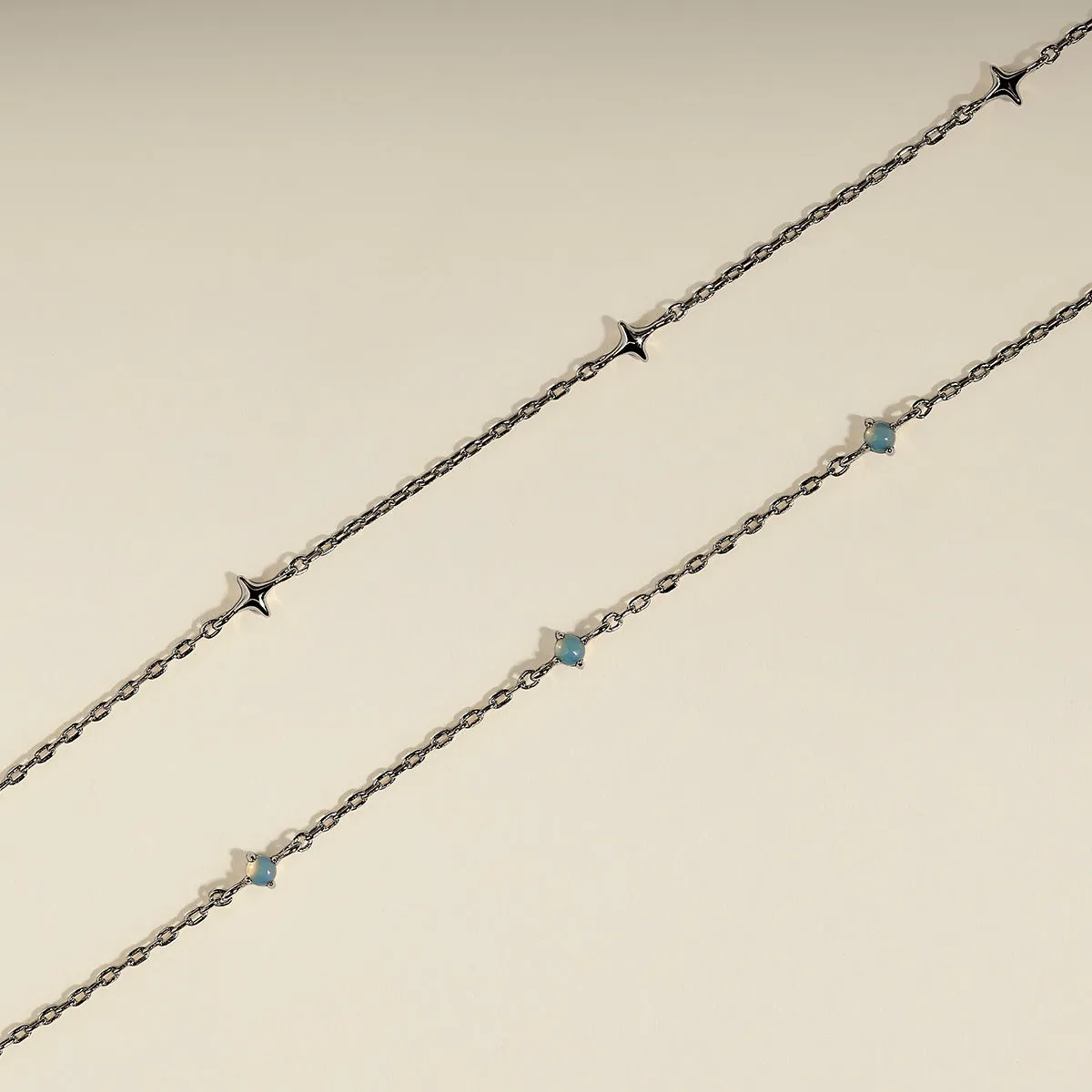 Astrid & Miyu Cosmic Opal Double bracelet argent 16,5 cm