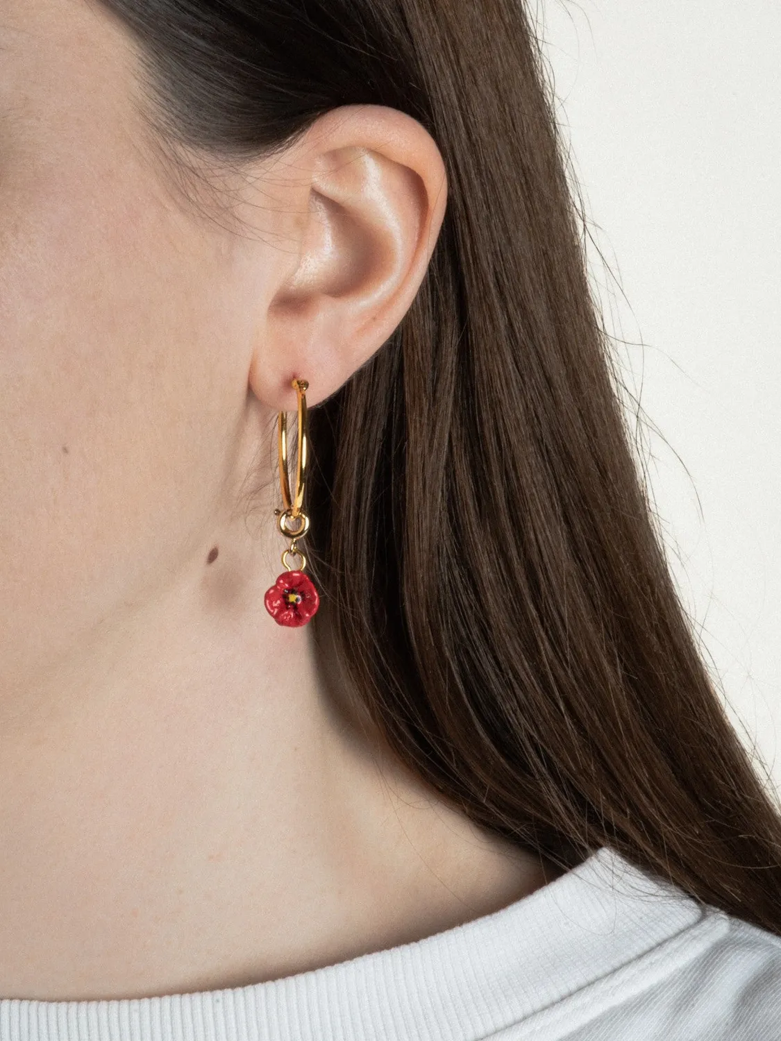 Nach Bijoux coquelicot charm’s porcelaine rouge 1 cm