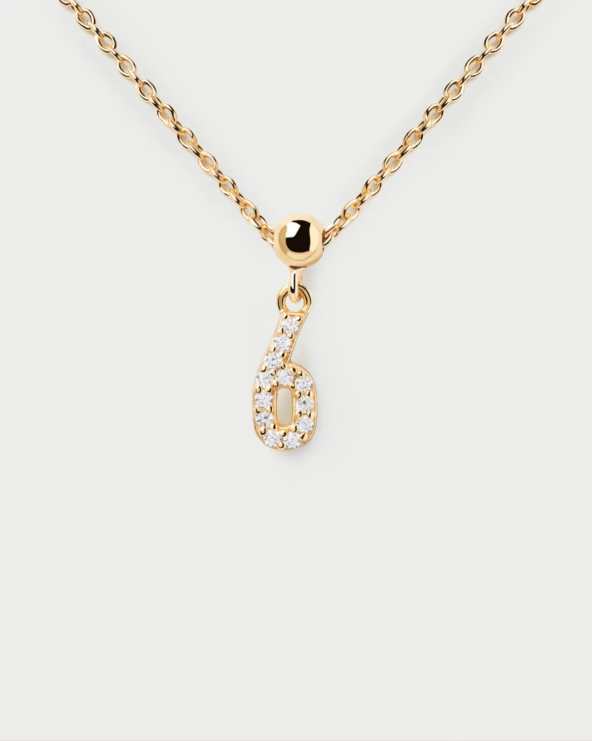 PDPAOLA Number 6 charm doré chiffre 6