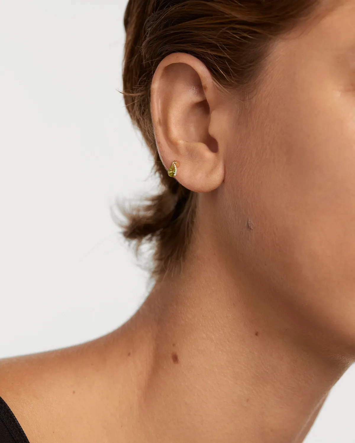 PDPAOLA Green Lily mono-boucle zircon vert olive