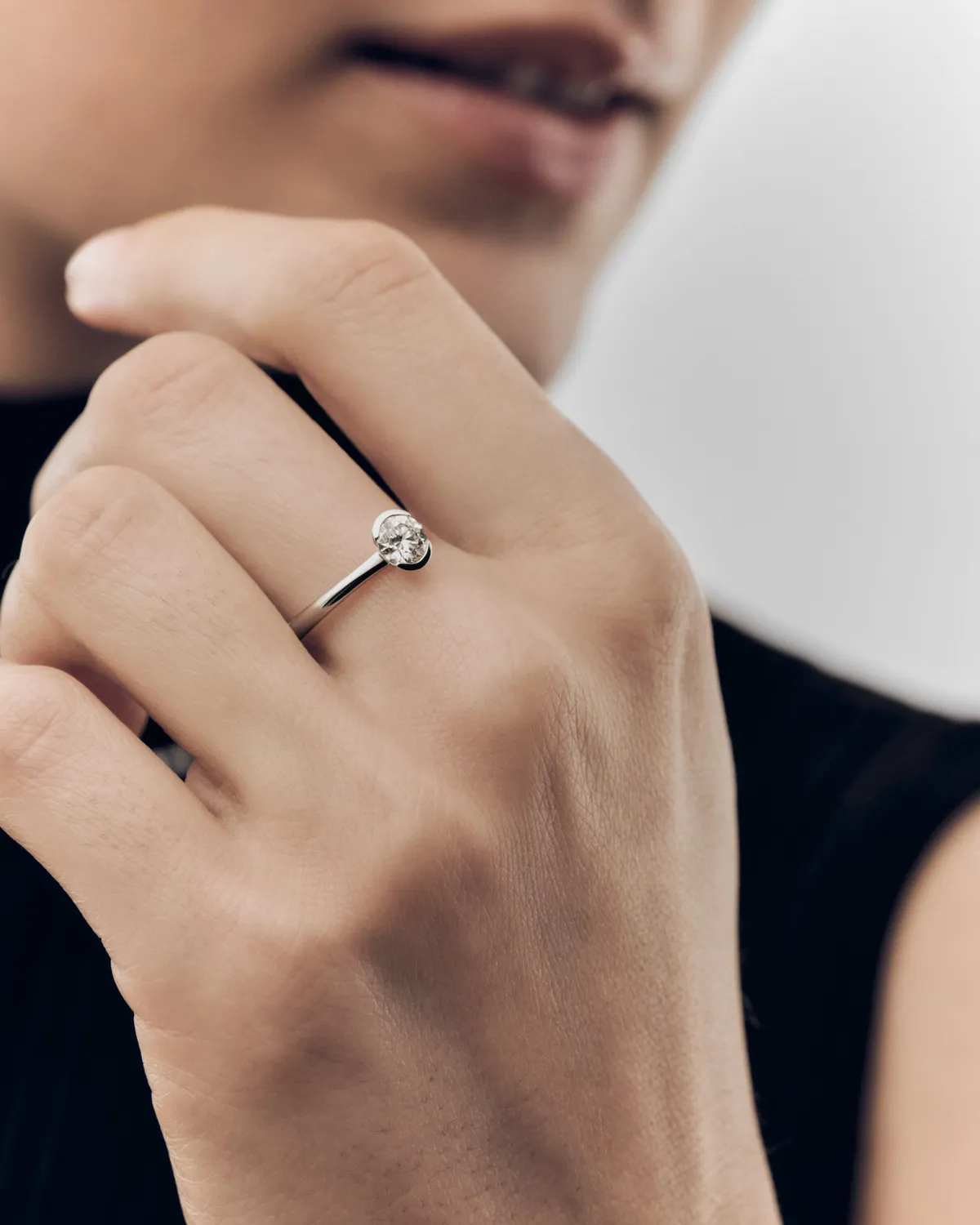 PDPAOLA Grace bague solitaire or blanc diamant 0,5 ct