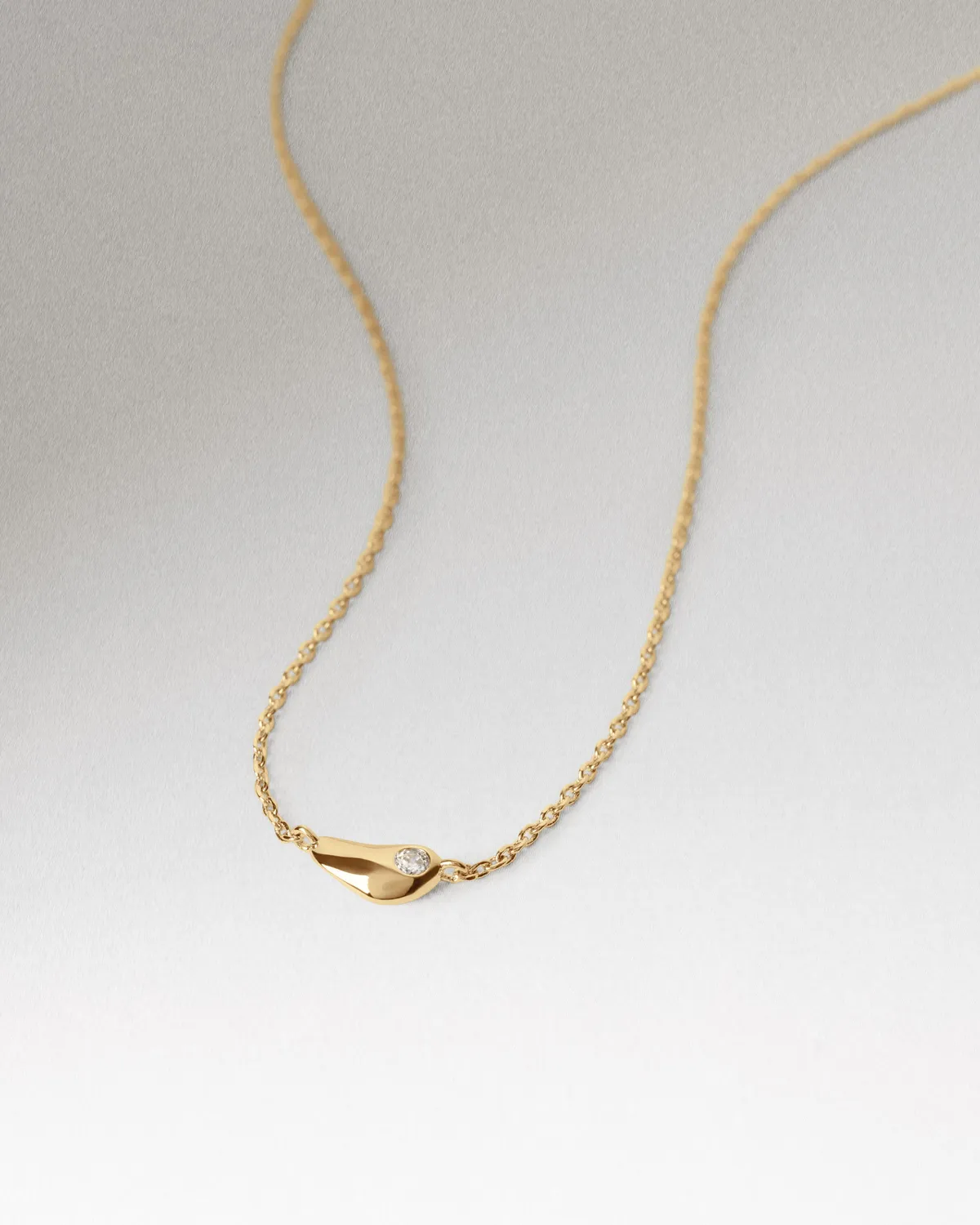 PDPAOLA Delta collier zirconia blanche doré 40-50 cm