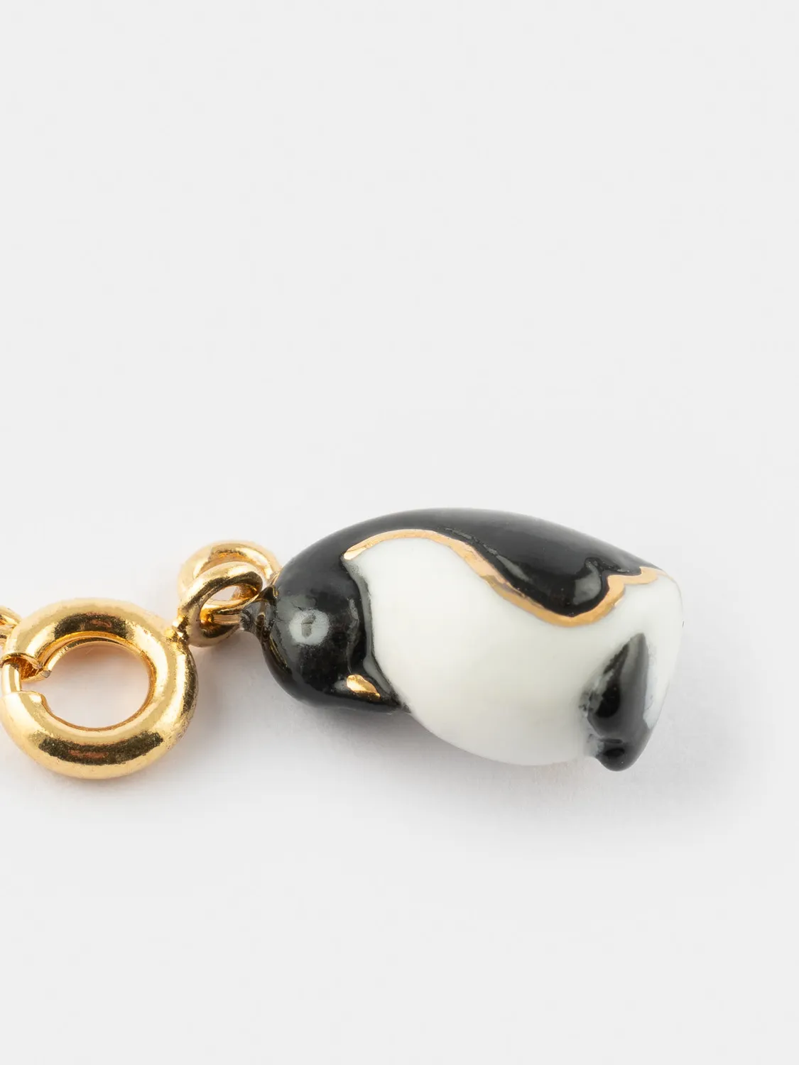 Nach Bijoux Arctique pingouin charm porcelaine doré 2,3 cm